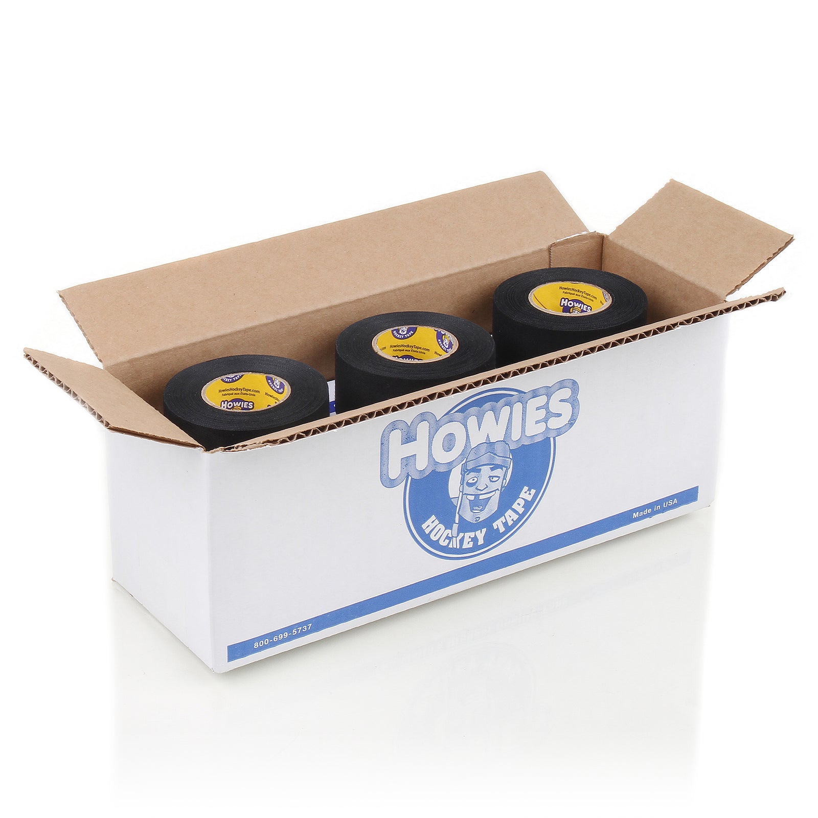 Howies 1.5" Black Cloth Hockey Tape Cloth Tape Howies Hockey Tape 12pk