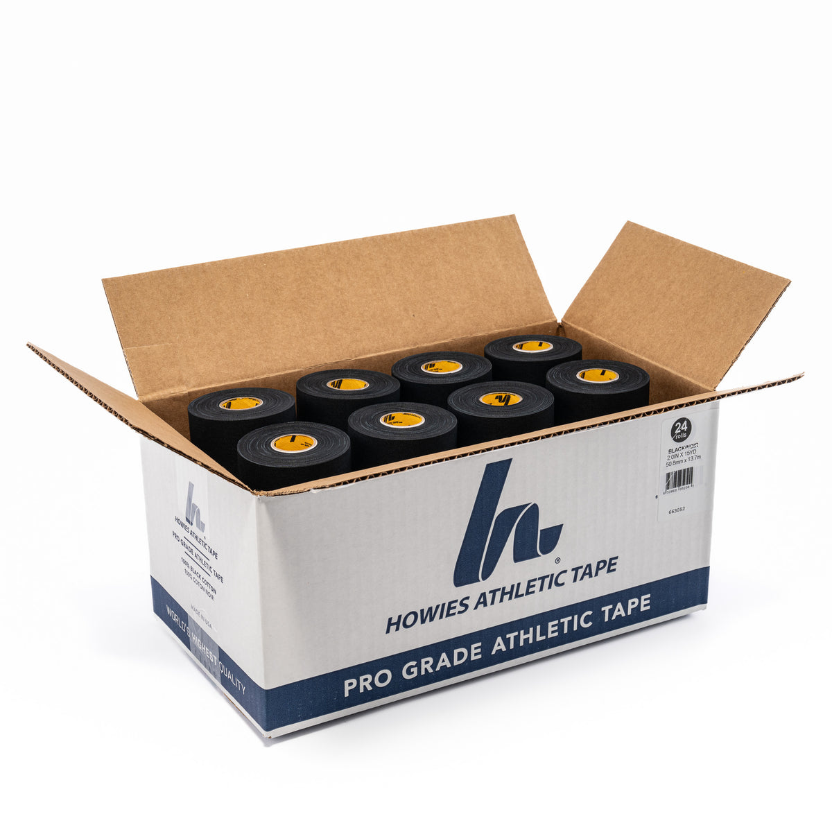 Black 2" x 15yd Athletic Tape Howies Athletic Tape 12pk