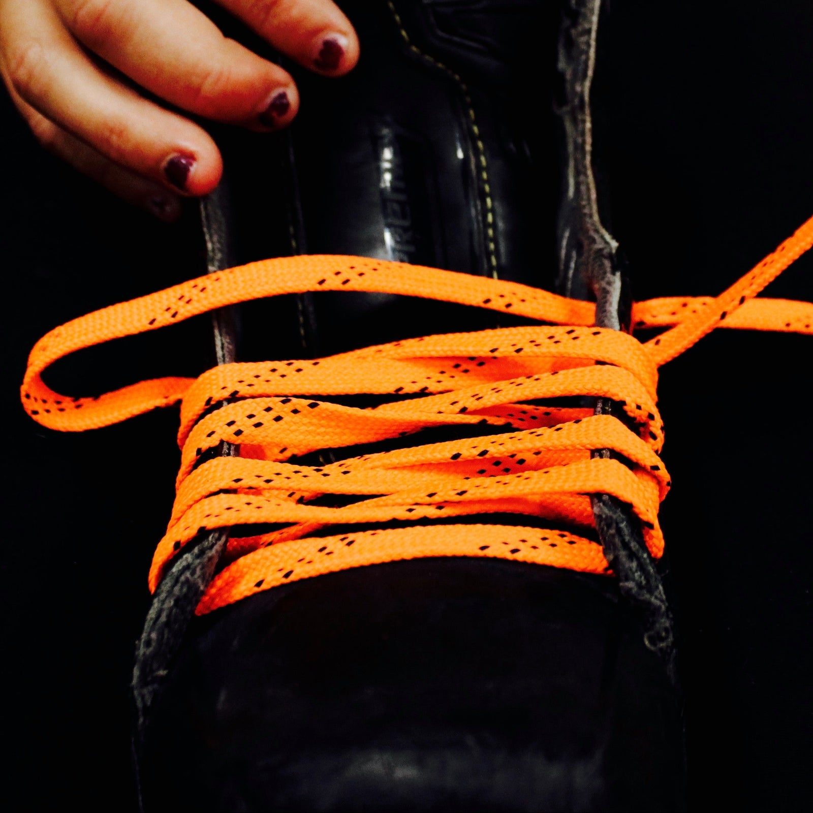 Howies Orange Waxed Hockey Skate Laces Waxed Laces Howies Hockey Tape