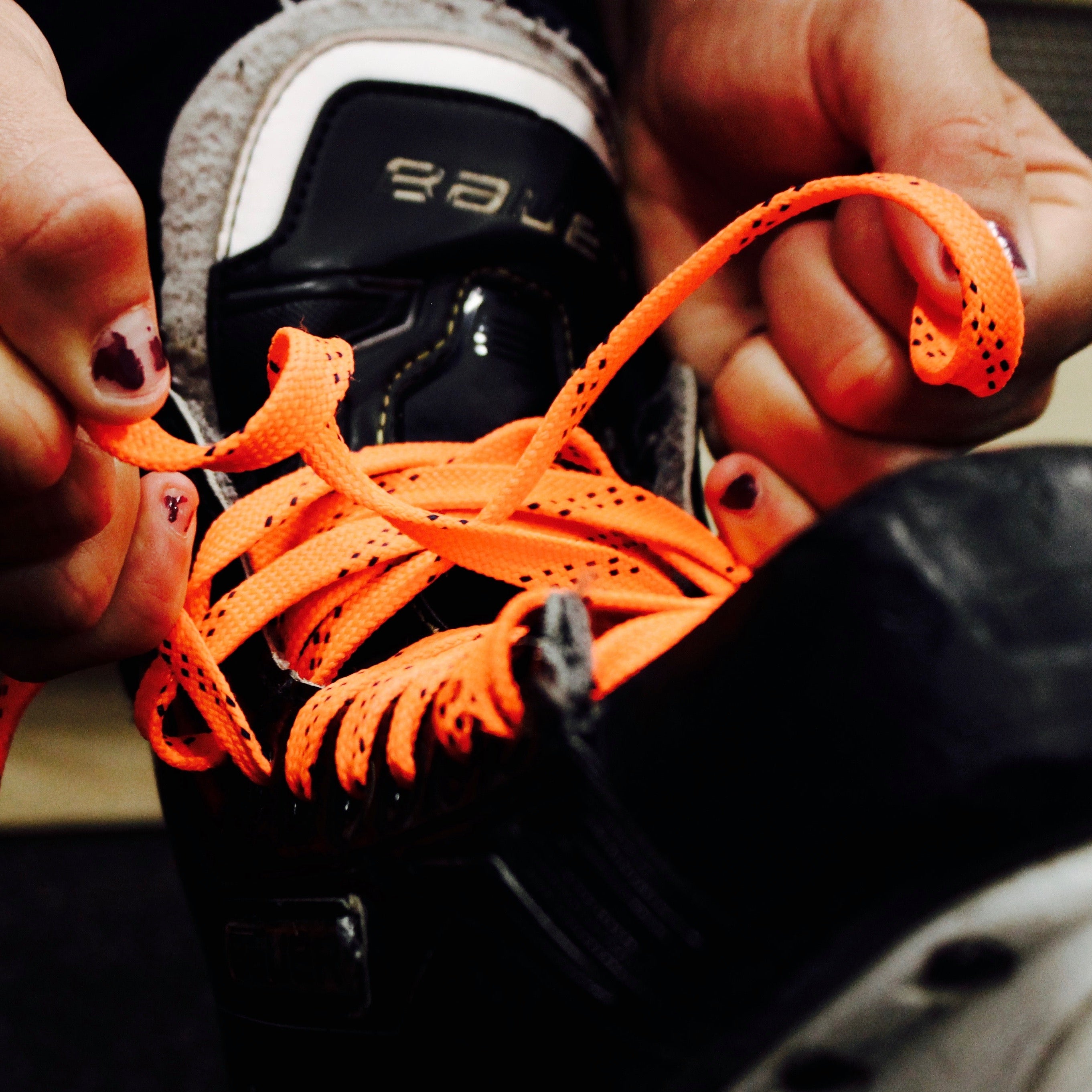 Howies Orange Waxed Hockey Skate Laces | Howies Hockey Tape