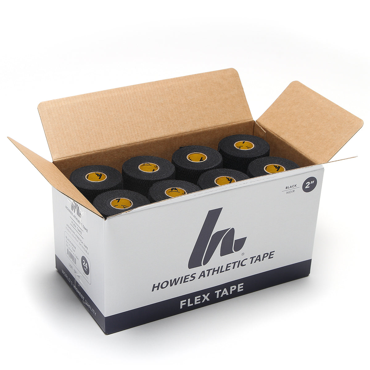 2" Black Flex Tape Flex Tape Howies Athletic Tape 12pk