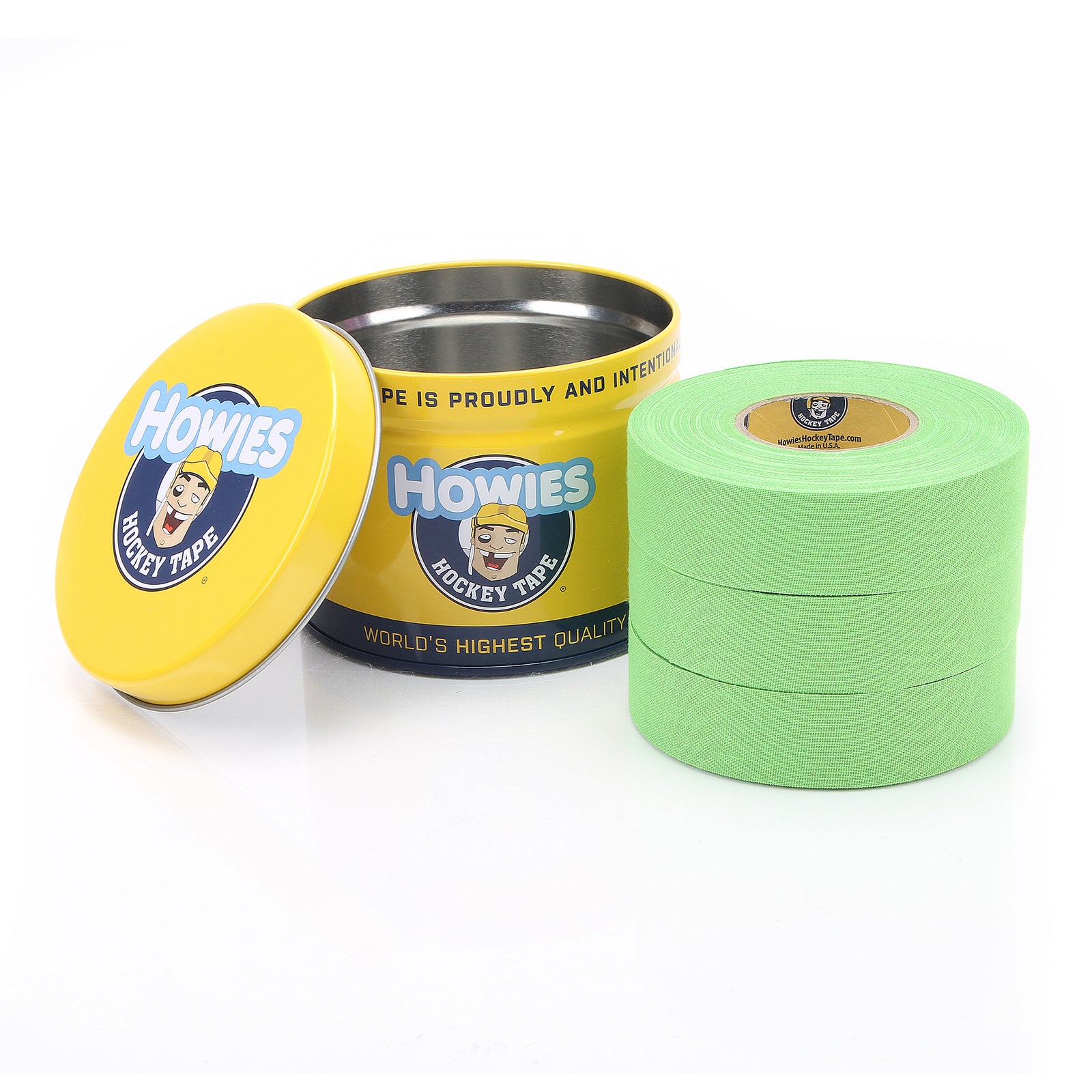 Howies Neon Green Cloth Hockey Tape Cloth Tape Howies Hockey Tape 3pk