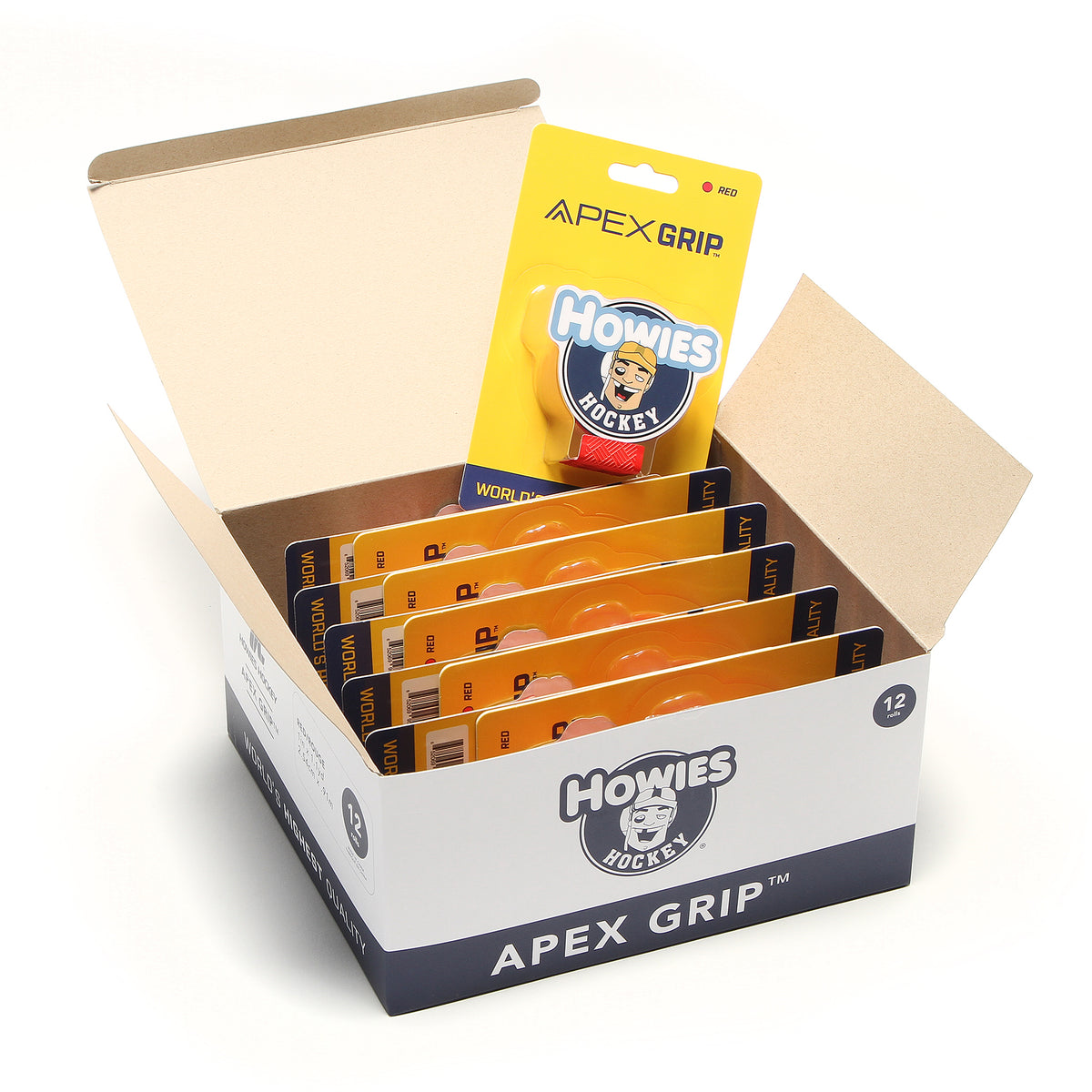 Howies Red APEX Grip Tape Apex Grip Howies Hockey Tape 12pk