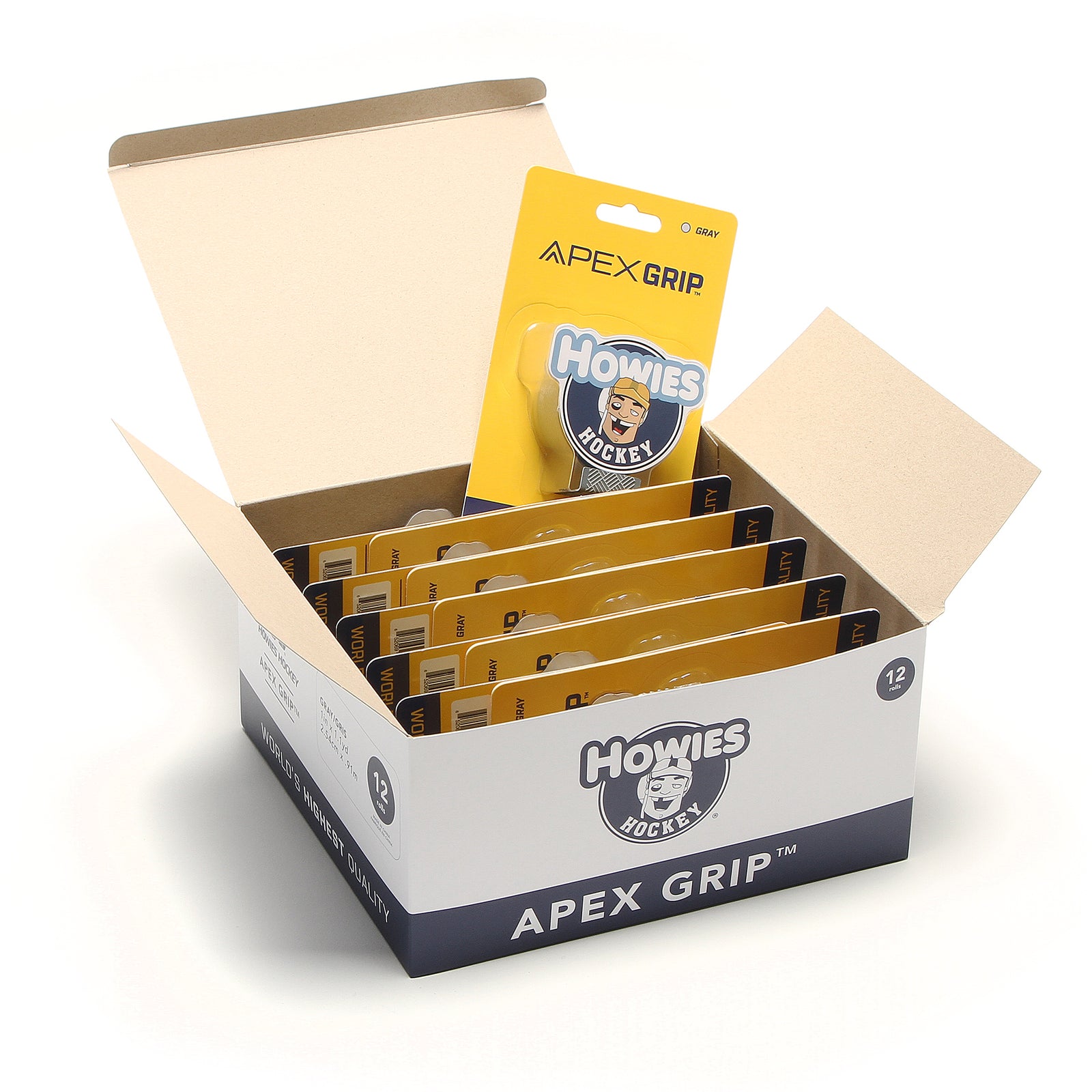Howies Gray APEX Grip Tape Apex Grip Howies Hockey Tape 12pk