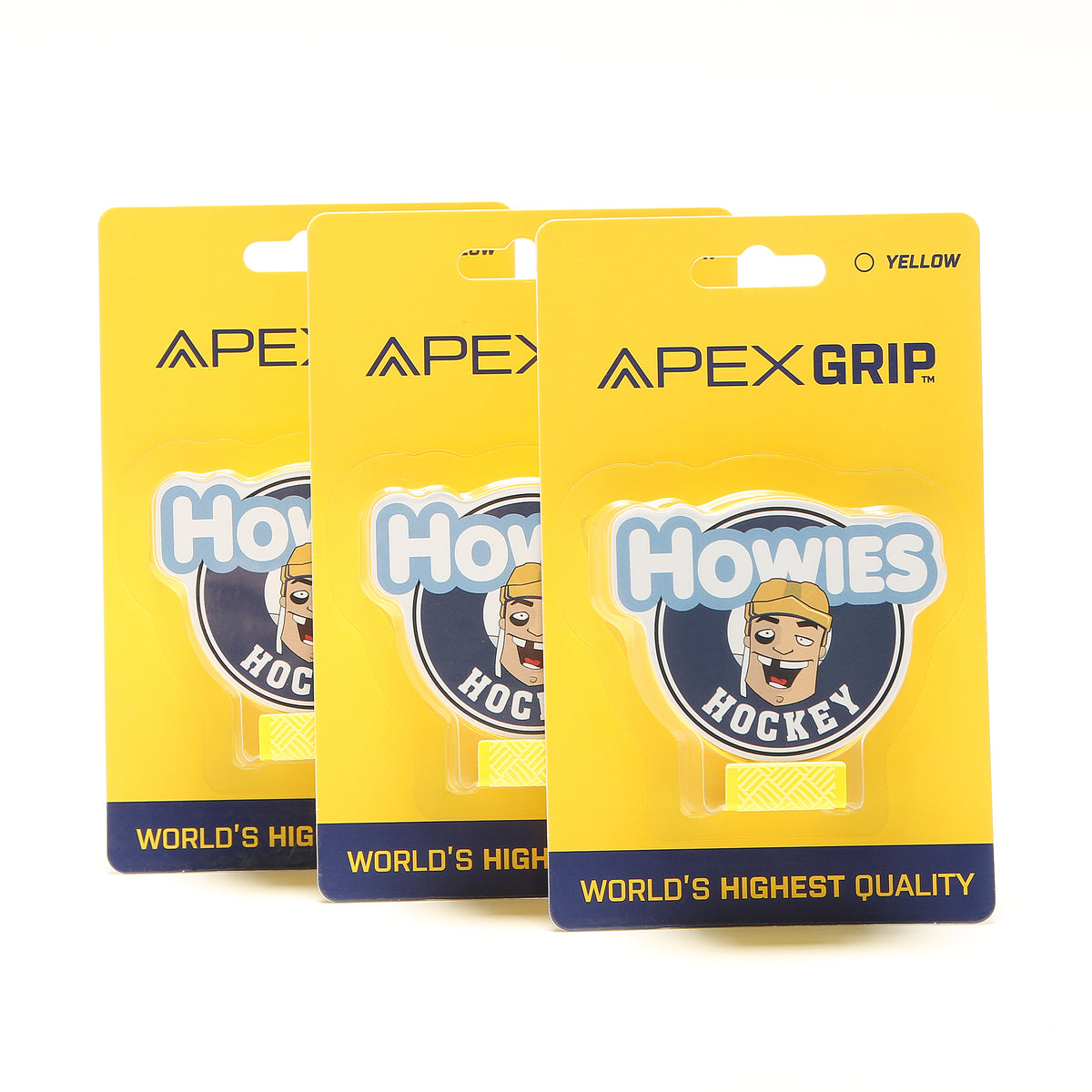 Howies Yellow APEX Grip Tape Apex Grip Howies Hockey Tape 3pk