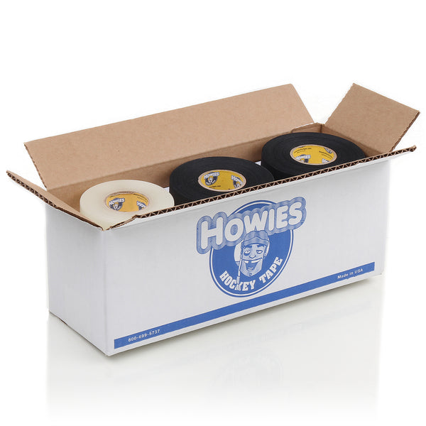 Howies Hockey Tape - 6 Black Cloth & 6 Clear Shin Pad