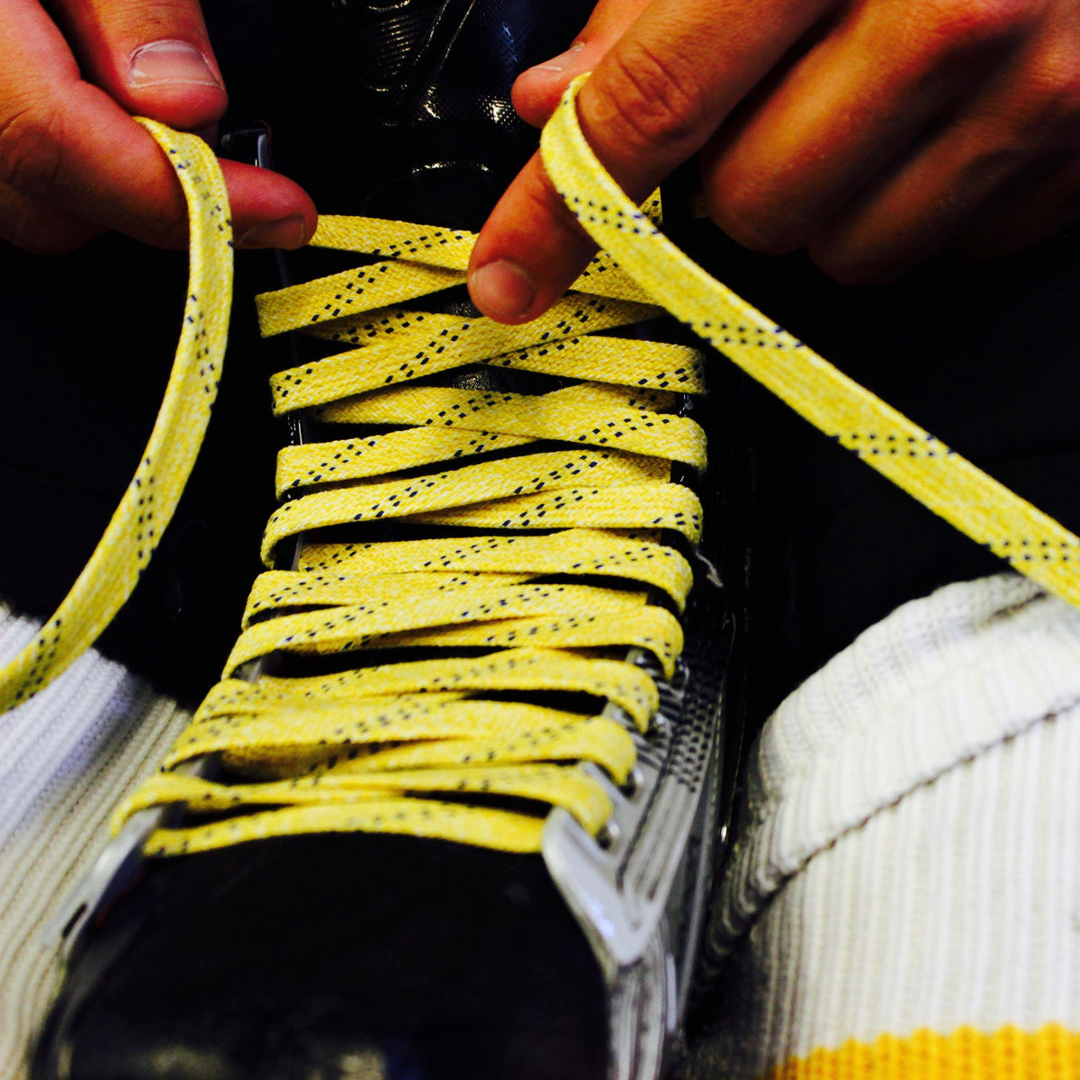 Howies Yellow Waxed Hockey Skate Laces Waxed Laces Howies Hockey Tape