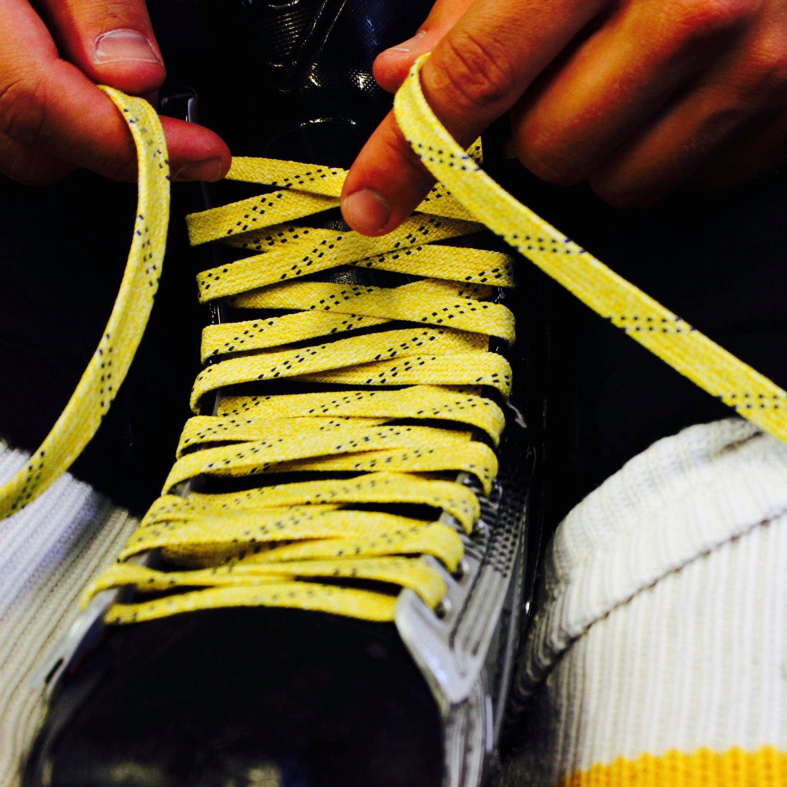 Howies Yellow Waxed Hockey Skate Laces Waxed Laces Howies Hockey Tape
