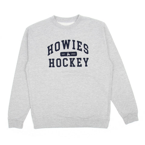 Howies Collegiate Crewneck Hoodies Howies Hockey Tape Gray Small 