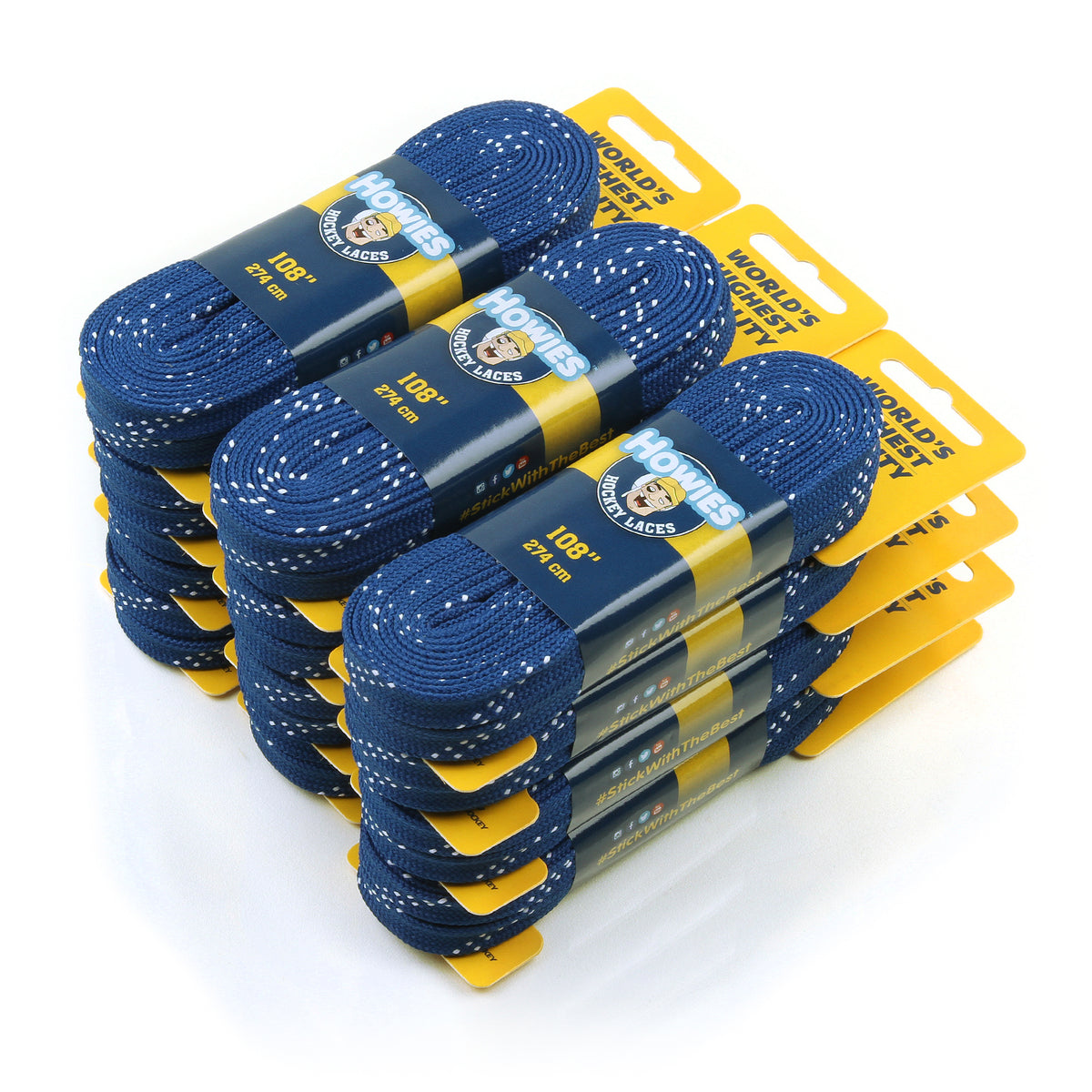 Howies Royal Blue Cloth Hockey Skate Laces Cloth Laces Howies Hockey Tape 12pk 72" 