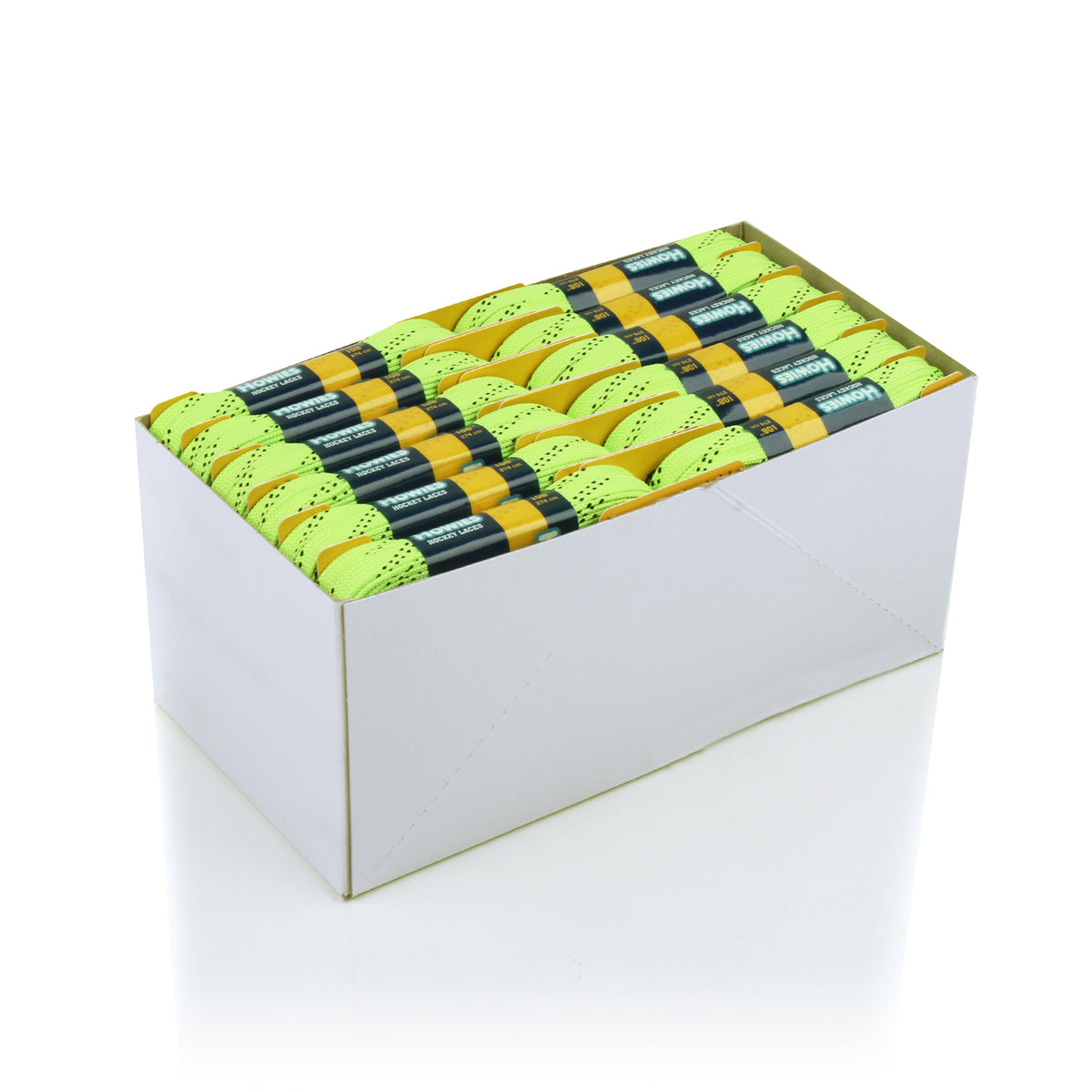 Howies Neon Green Cloth Hockey Skate Laces Cloth Laces Howies Hockey Tape 18pk 72" 