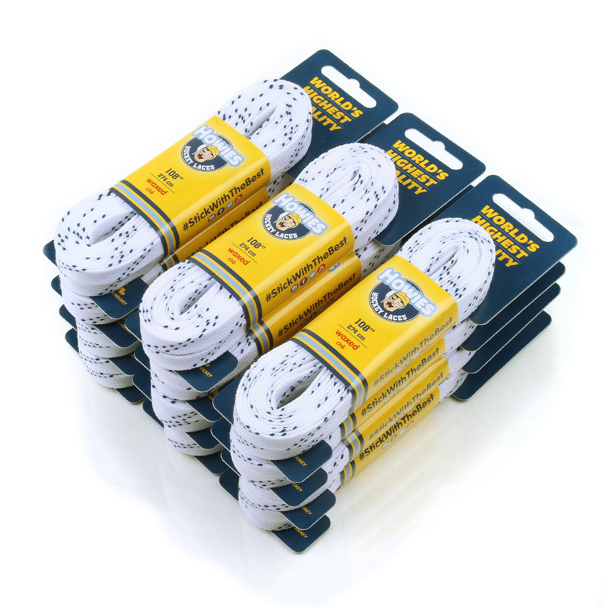 Howies White Waxed Hockey Skate Laces Waxed Laces Howies Hockey Tape 12pk 72" 