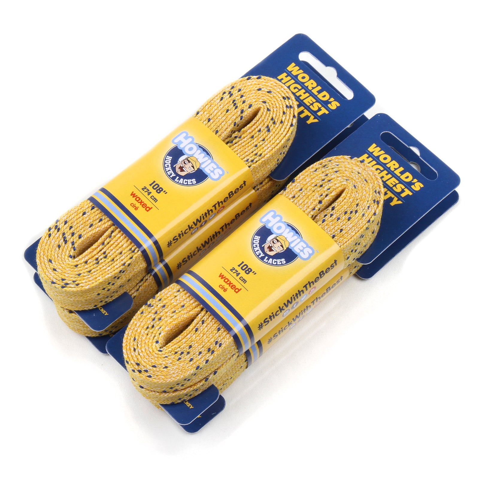 Howies Yellow Waxed Hockey Skate Laces Waxed Laces Howies Hockey Tape 4pk 72" 